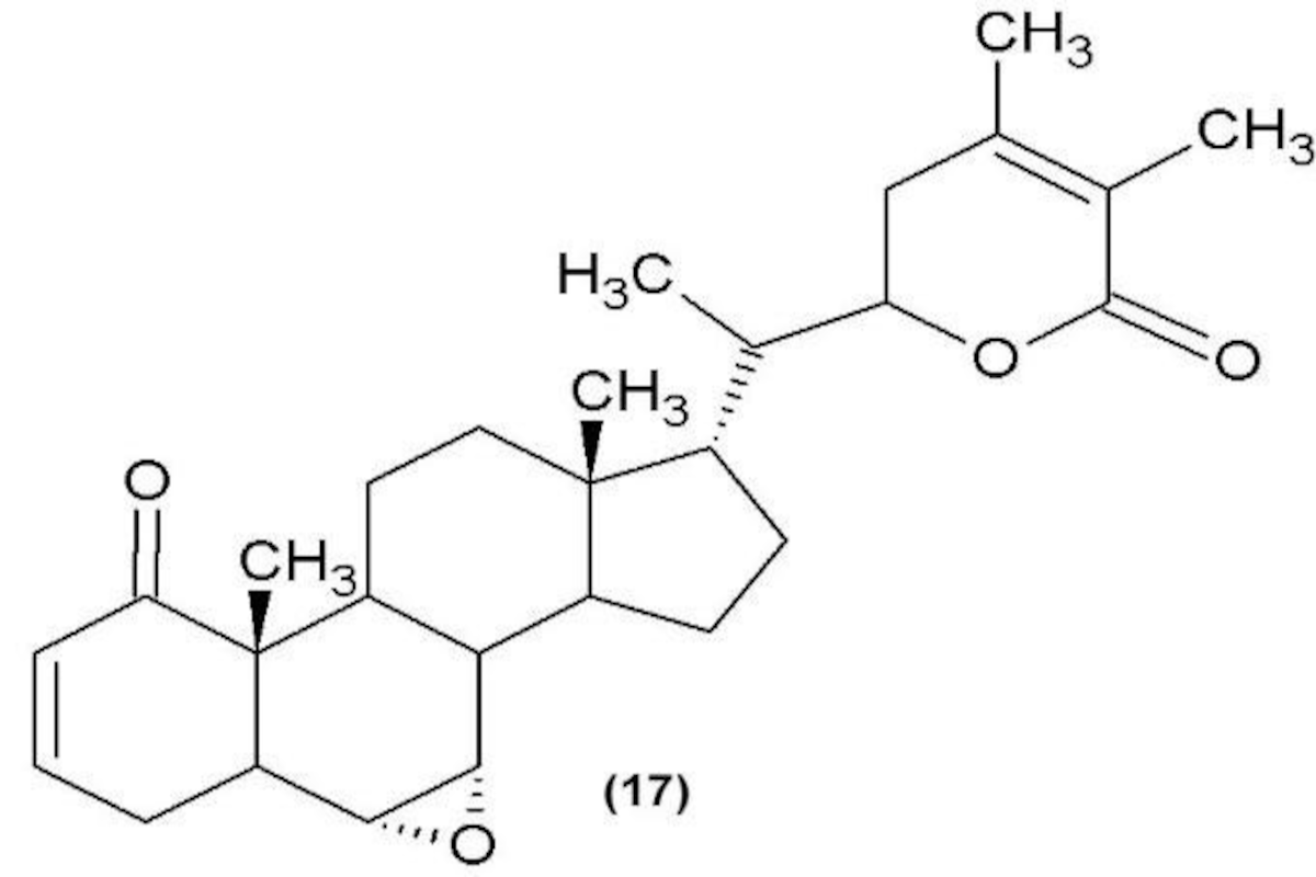 The structures of the major biochemical constituents of ashwagandha such as 1