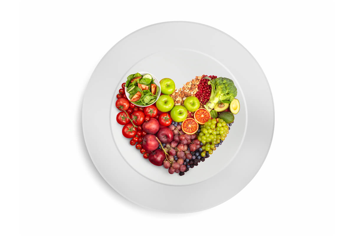 Healthy food white background